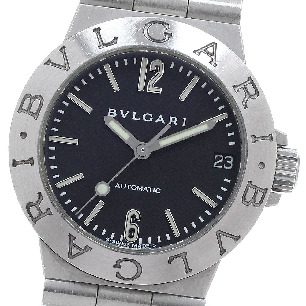 ブル小峡谷 BVLGARI LCV29S ディアゴノ デイト 自動小銃一巻き レディース _940272【中古】