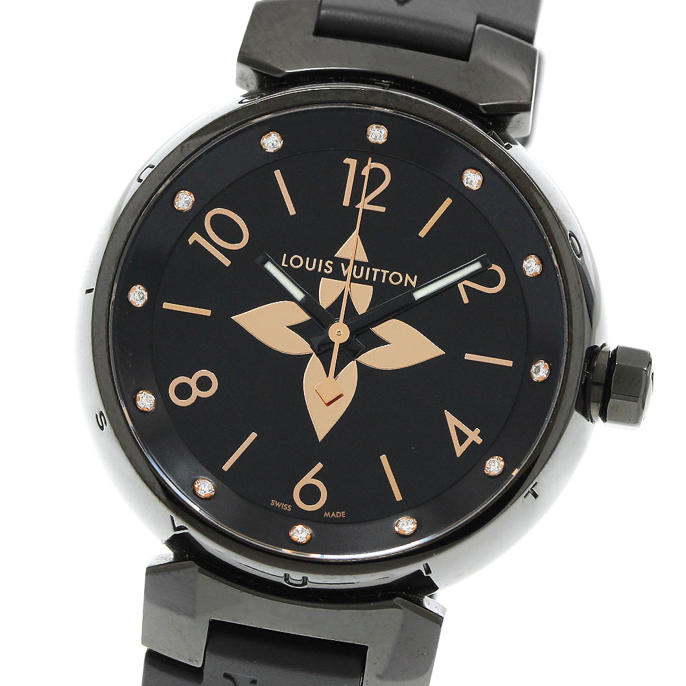 ルイ・ヴィトン LOUIS VUITTON QA156 タンブール 12Pダイヤ クォーツ レディース 良品 箱付き_941959【ev10】【中古】｜CLOSER