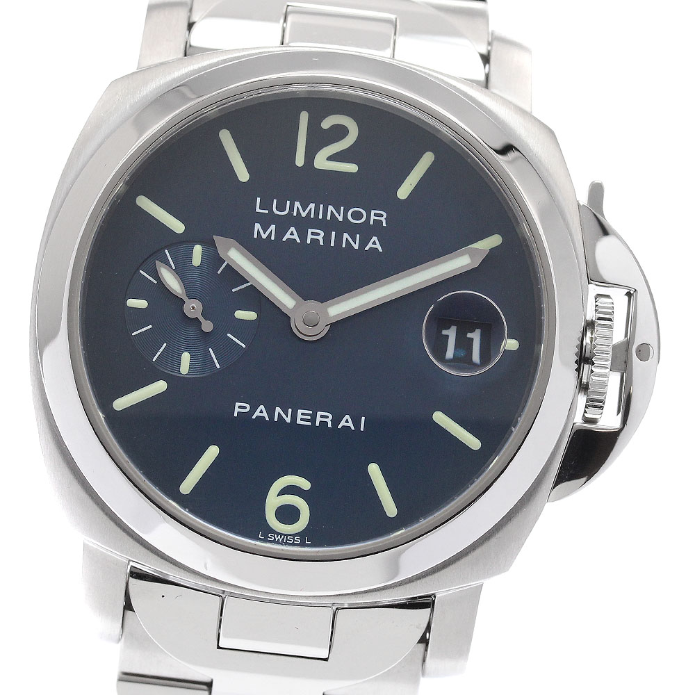 パネライ PANERAI PAM00120 ルミノール マリーナ デイト スモールセコンド 自動巻き メンズ 良品 保証書付き_942461【中古】