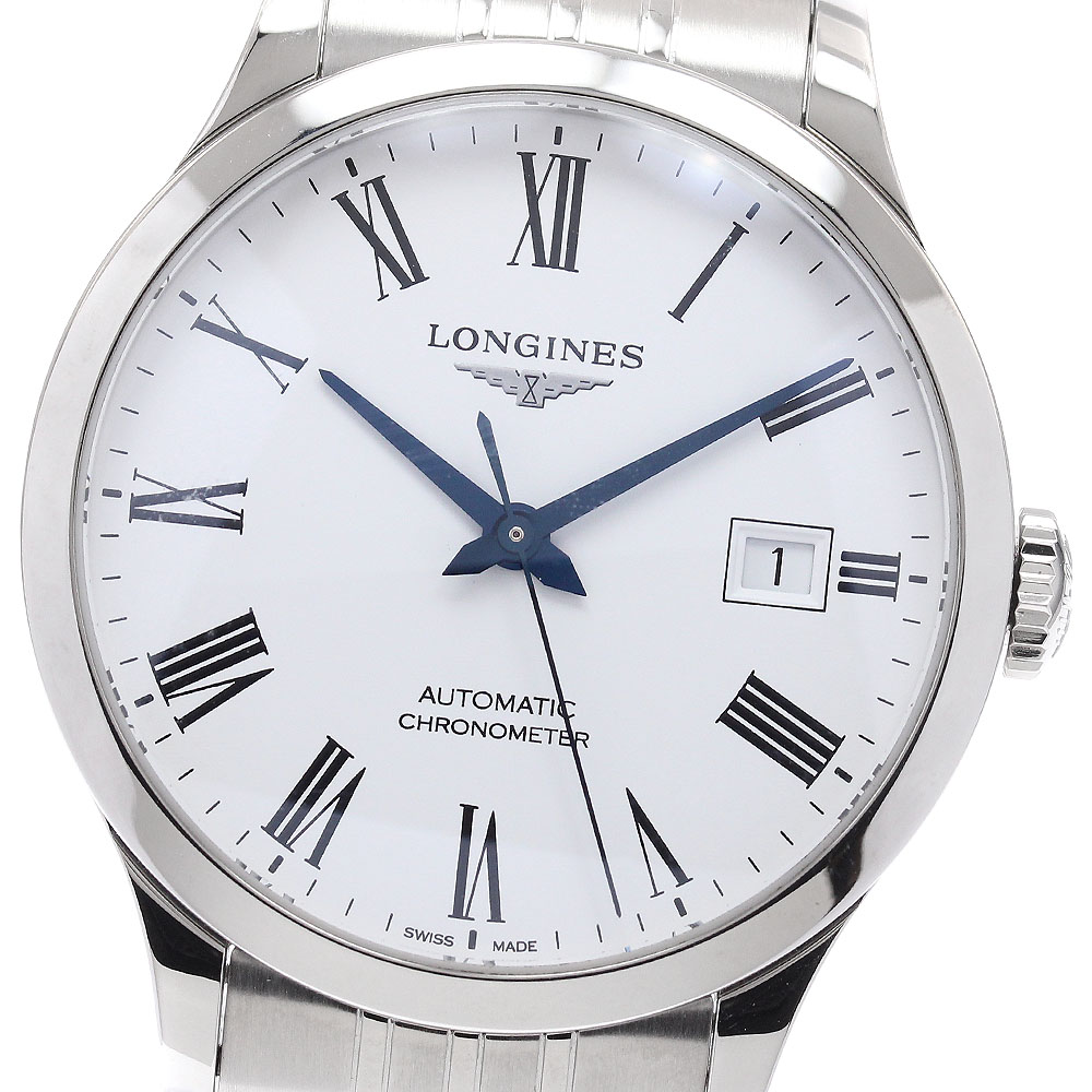 ロンジン LONGINES L2.820.4 レコード盤 デイト 自動小銃一巻き メンズ 美品 箱・御墨付き付き添い人_942395【中古】