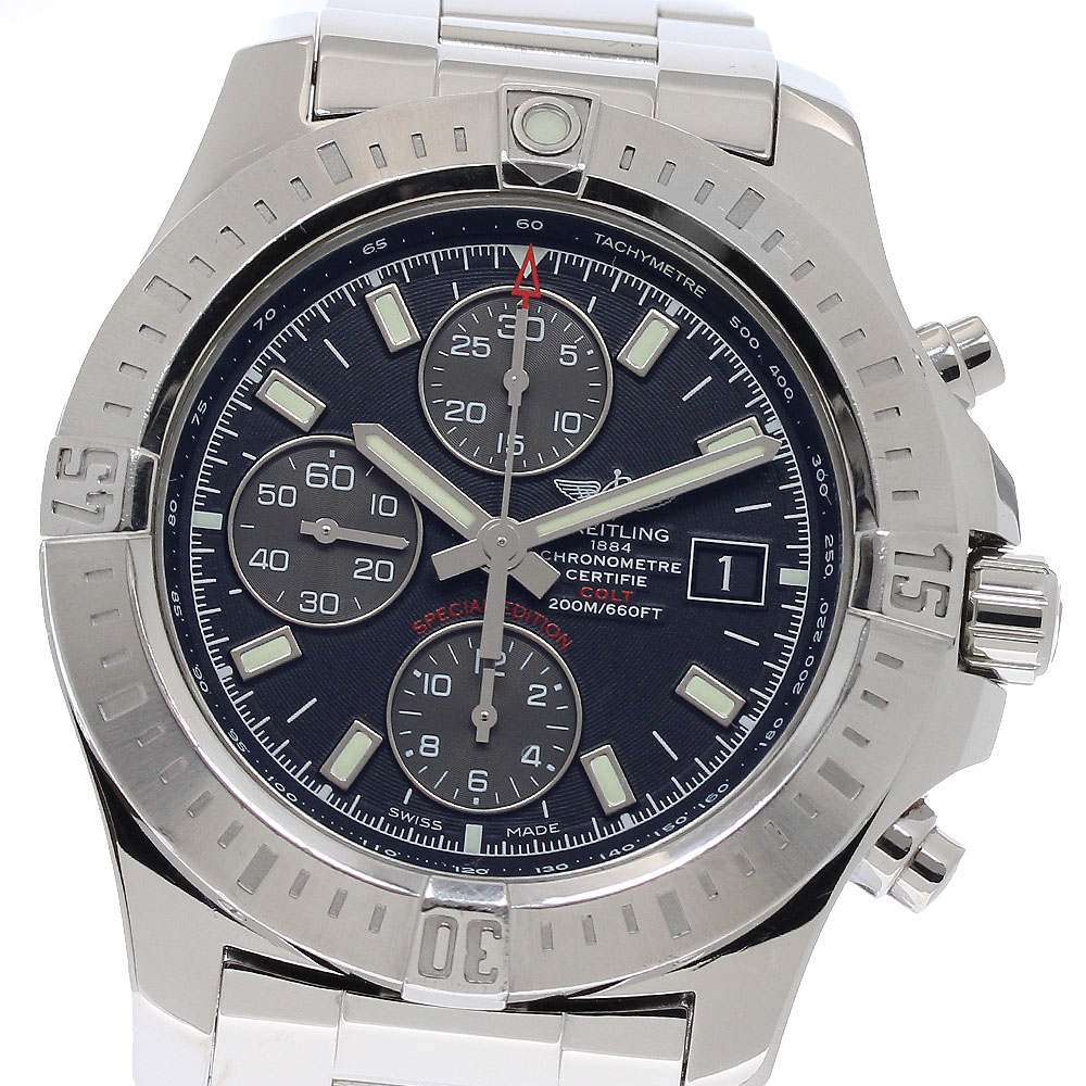 ブライト輪っか BREITLING A13388 コルト クロノグラフ 自動小銃 自動小銃一巻き メンズ 箱・御墨付き付き添い人_934663【中古】