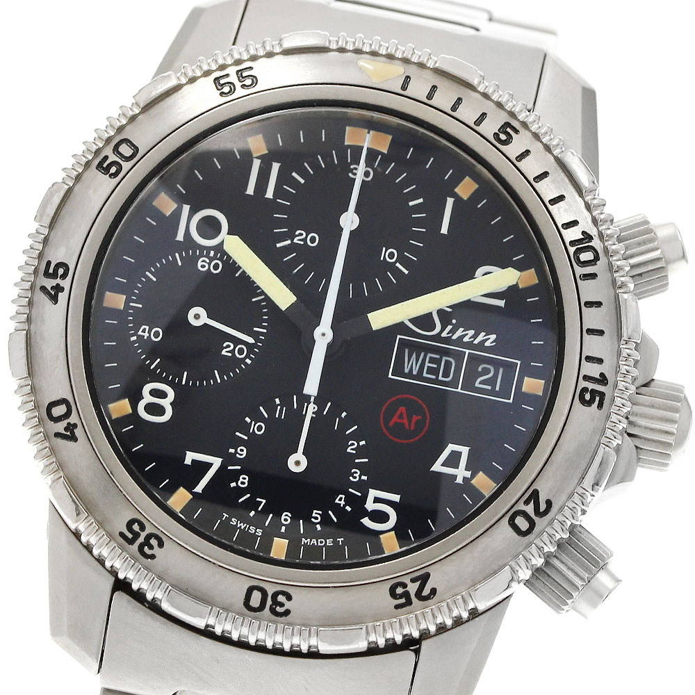 ジン Sinn 203 デイデイト クロノグラフ 自動巻き メンズ 良品 _942107【中古】