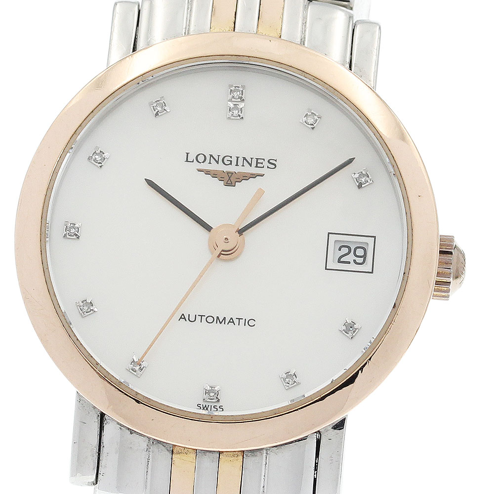 ロンジン LONGINES L4.309.5 窈窕たる 寄せ合わせ 12P金剛石 貝殼 自動小銃一巻き レディース _931023【中古】