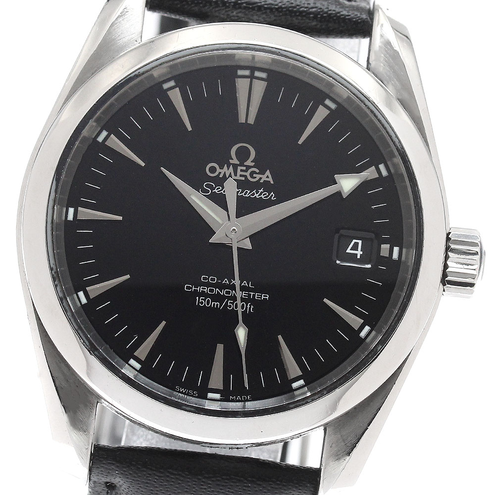 オメガ OMEGA 2504.50 シーマスター アクアテラ デイト コーアクシャル クロノメーター 自動巻き ボーイズ 保証書付き_939556【中古】