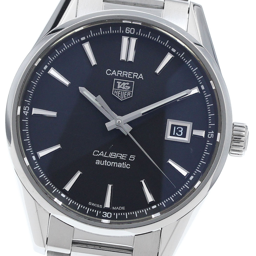 タグホイヤー TAG HEUER WAR211A-1 カレラ キャリバー5 デイト 自動小銃一巻き メンズ 御墨付き付き添い人_939830【中古】