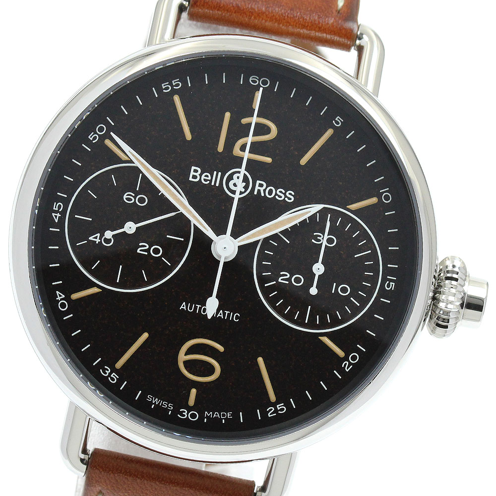 呼びりん＆天使の都市 Bell＆Ross BRWW1-MONO-HER/SCA WWI モノプソワール ヘリテージ クロノグラフ 自動小銃一巻き メンズ _942660【中古】