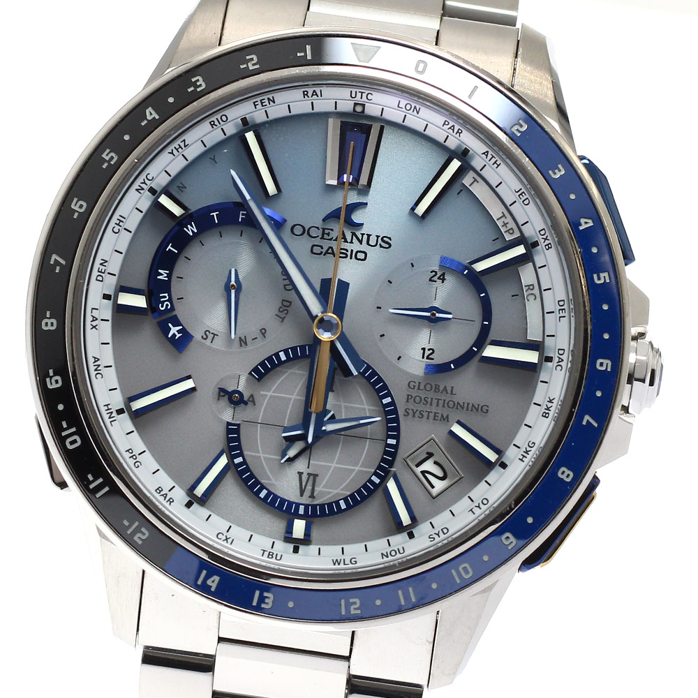 カシオ CASIO OCW-G1100C-7AJF オシアナス GPSハイブリット ソーラー電波 メンズ 良品 保証書付き_932761【中古】｜CLOSER