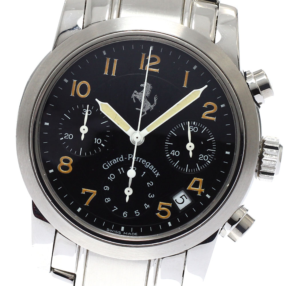 ジラール・ペルゴ GIRARD PERREGAUX 8020 フェラーリ クロノグラフ デイト 自動小銃一巻き メンズ _943604【中古】