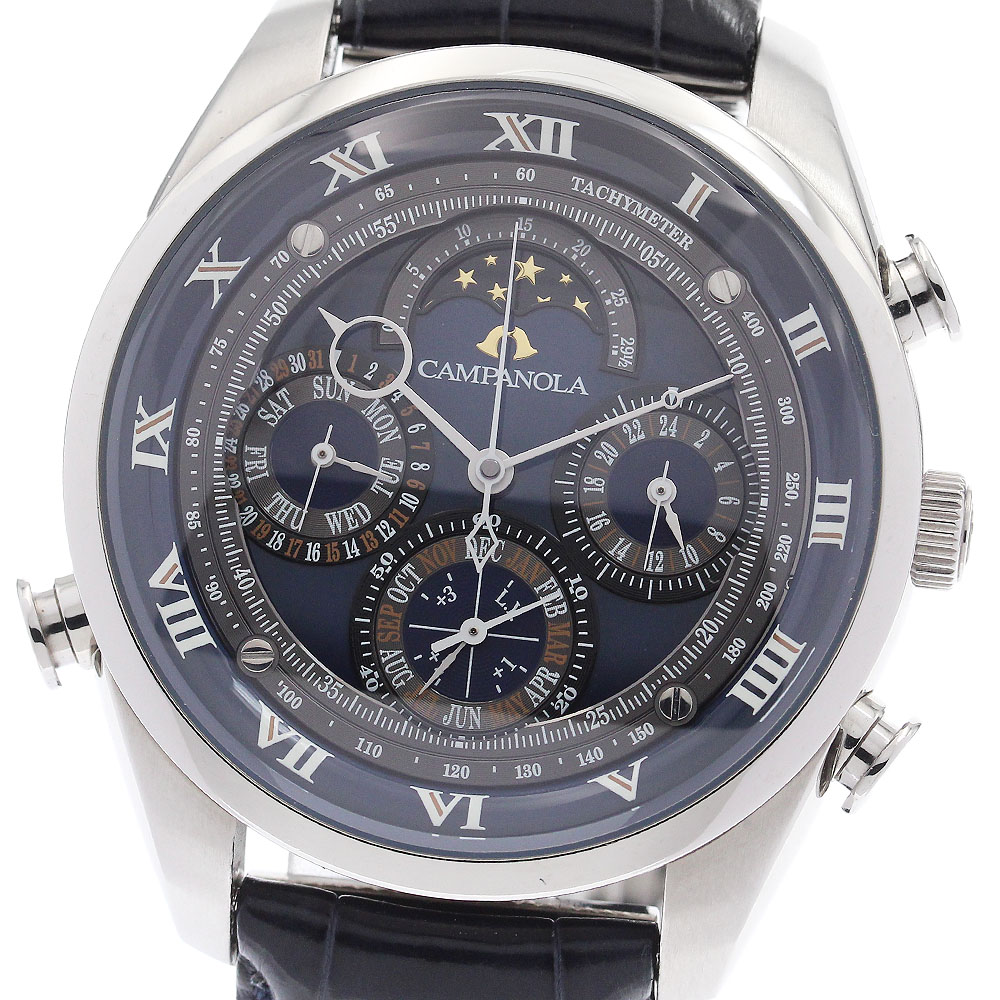 シチズン CITIZEN AH4080-01L/6772-T025323 カンパノラ グランドコンプリケーション 留紺 300本限定 クォーツ メンズ 箱・保証書付_943932【中古】|CLOSER