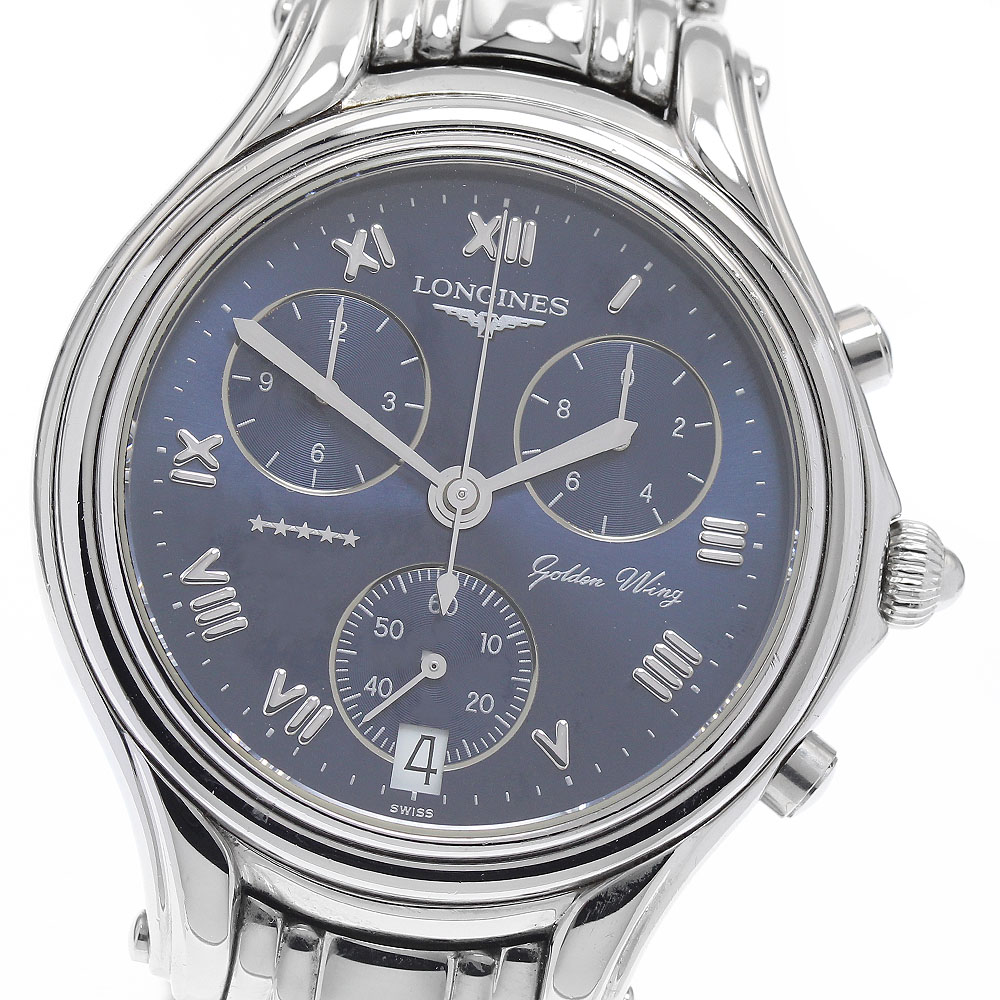 ロンジン LONGINES L3.610.4 ゴールデンウィング クロノグラフ クォーツ メンズ _934956【中古】