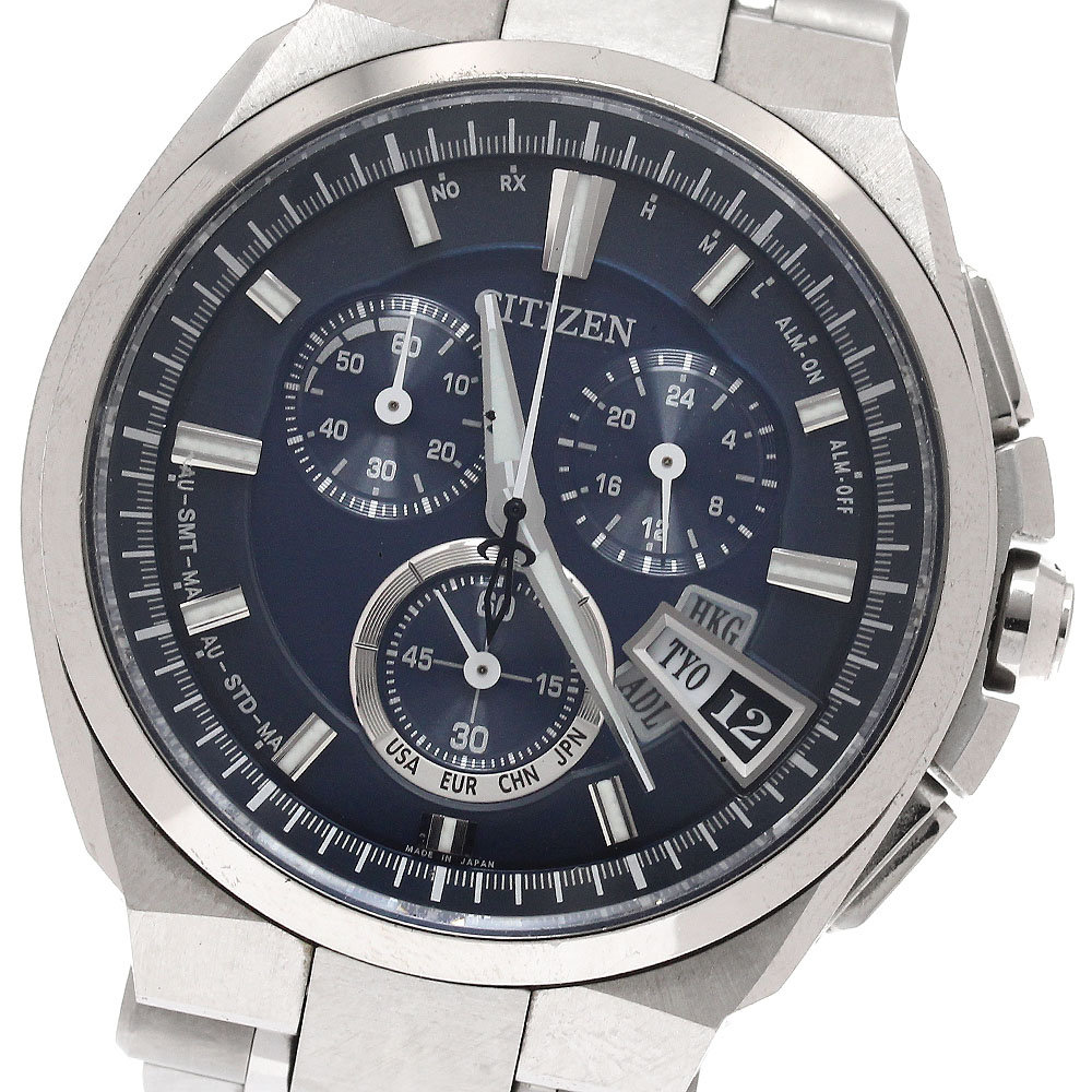 シチズン CITIZEN BY0040-51L/H610-T018050 アテッサ エコ運転 デイト ソーラー電磁波 メンズ 御墨付き付き添い人_943086【中古】 腕時計-メンズ腕時計