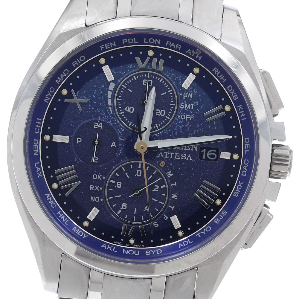 シチズン CITIZEN H800-A1CDW01/AT8240-74L アテッサ Dear Collection Silent Snow ソーラー電波 メンズ 箱・保証書付き_944064【中古】