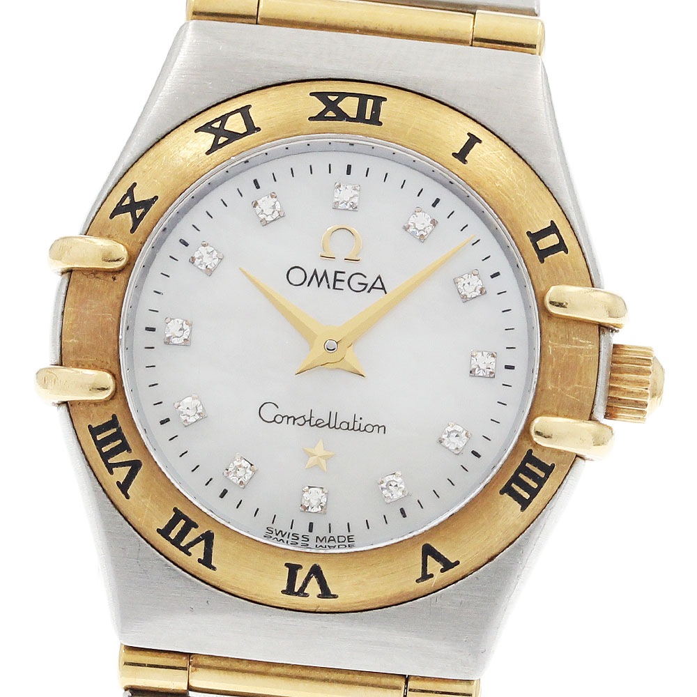 ゼロ OMEGA 1262.75 コンステレーション 12P金剛石 フルバー 石英 レディース _935836【中古】