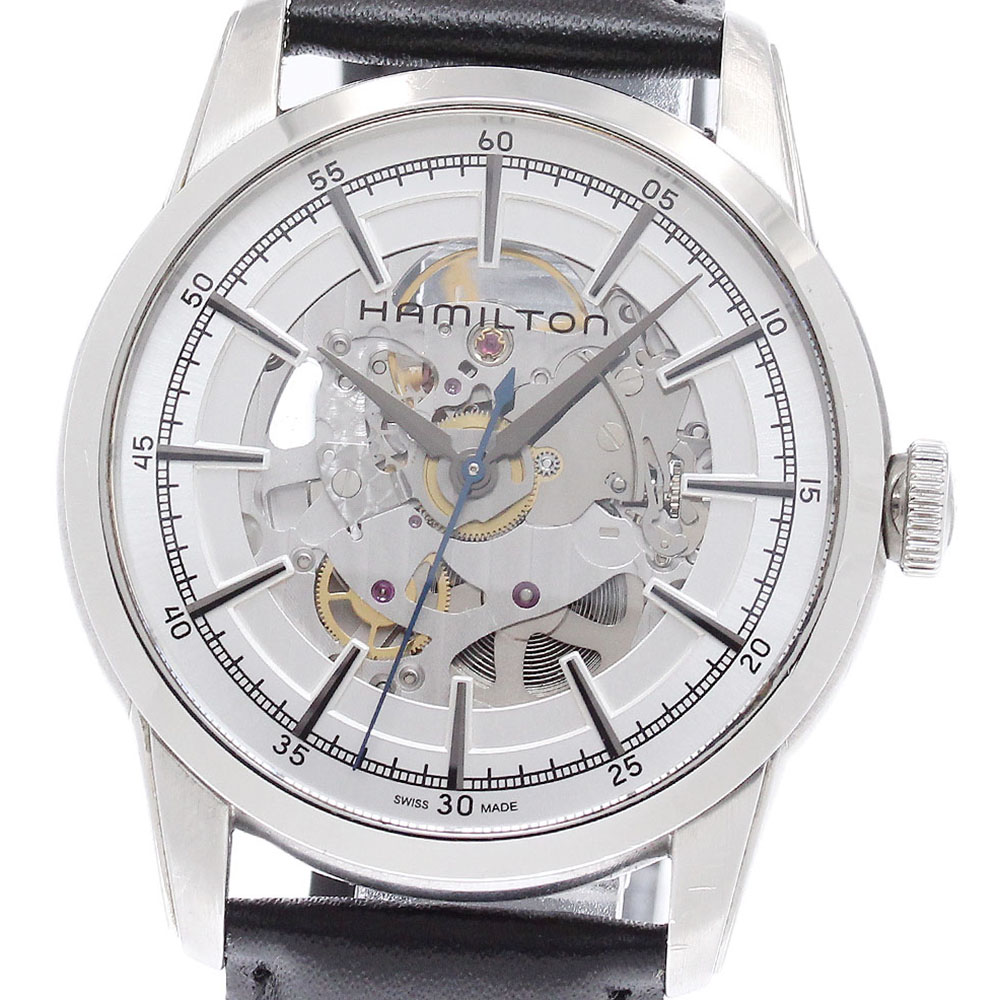 ハミルトン HAMILTON H406550 レイルロード スケルトン 自動巻き メンズ _943115【中古】
