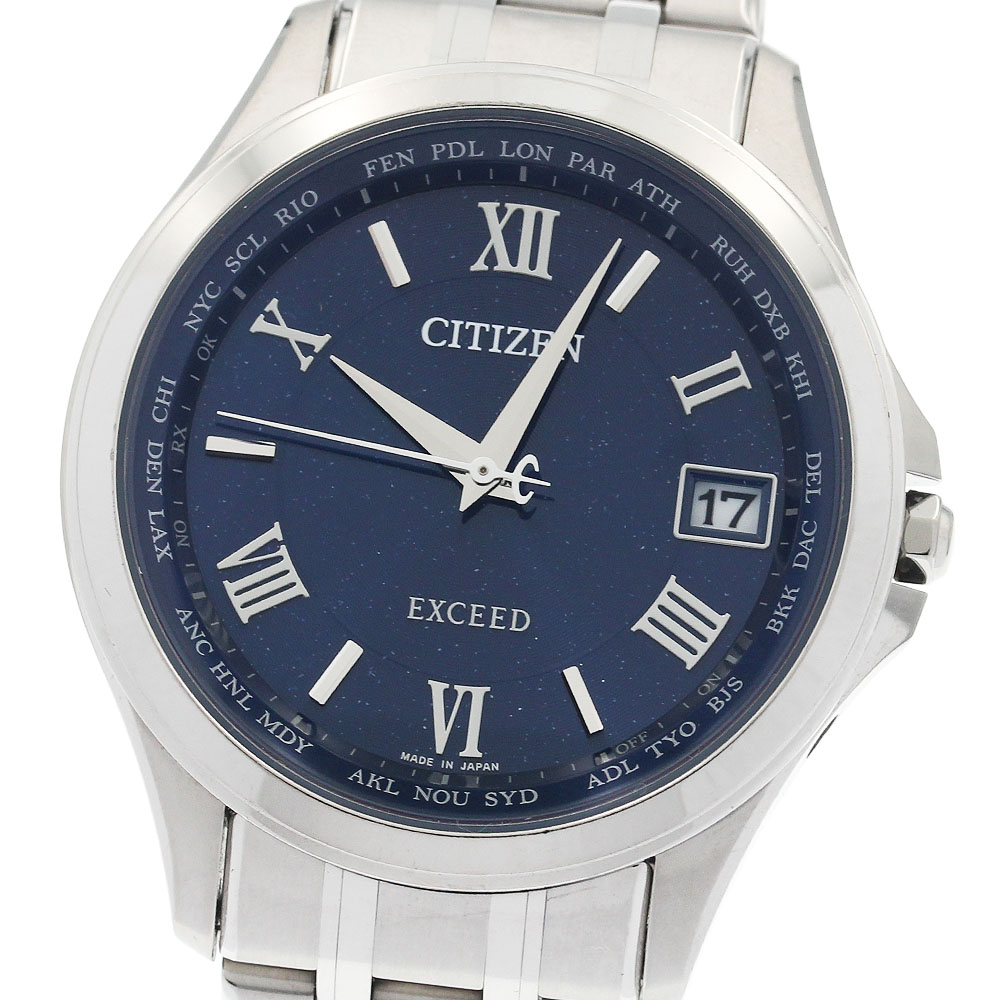 シチズン CITIZEN H149-A1BP602 エクシード デイト ソーラー電波 メンズ 箱付き_944128【中古】｜CLOSER