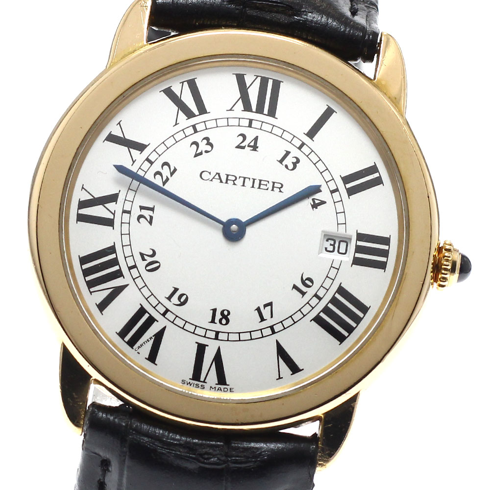 カルティエ CARTIER W6700455 ロンド ソロ LM K18YG デイト クォーツ メンズ _812273【中古】