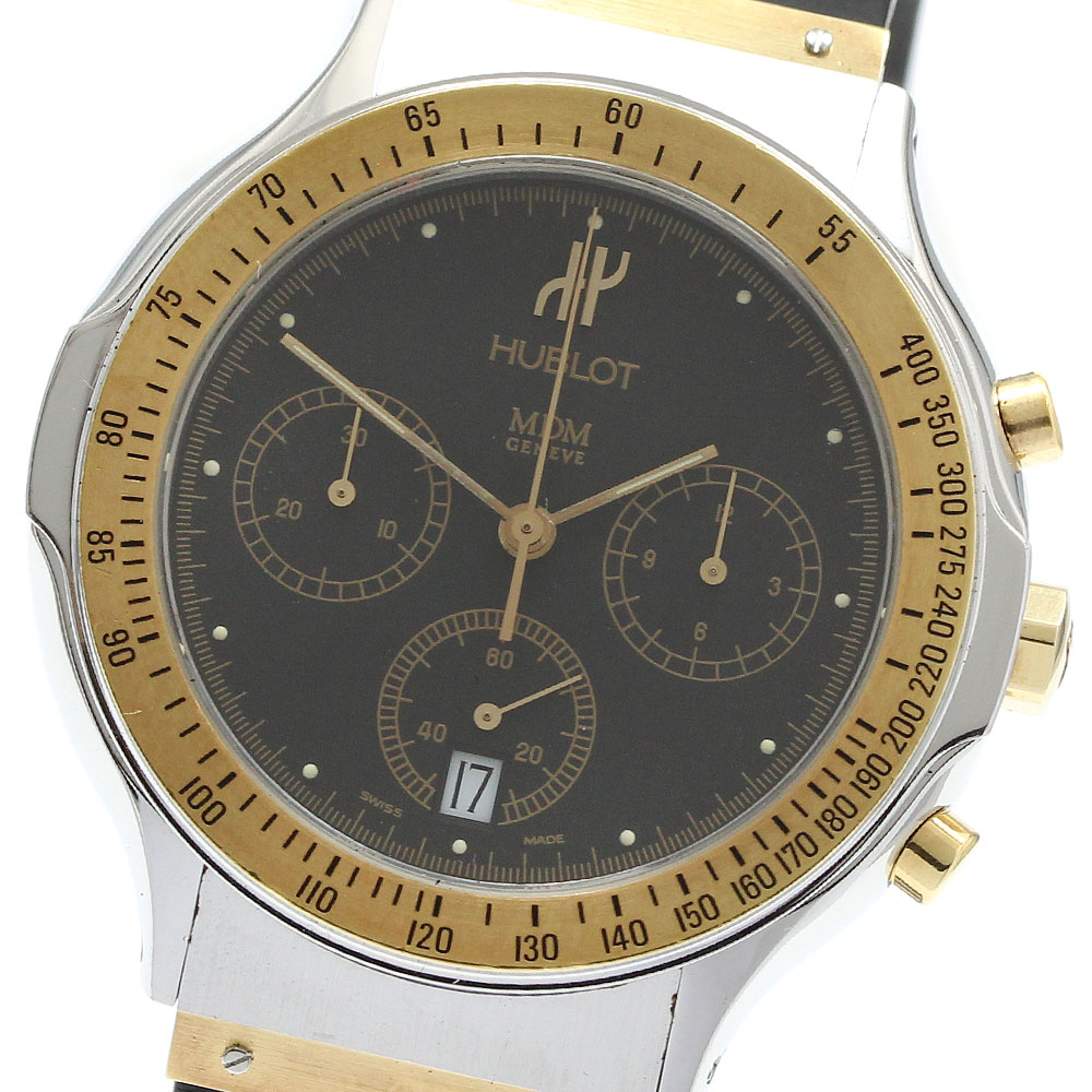 ベルト訳あり ウブロ HUBLOT 1621.2 MDM クロノグラフ YGコンビ クォーツ メンズ 保証書付き_921363【中古】