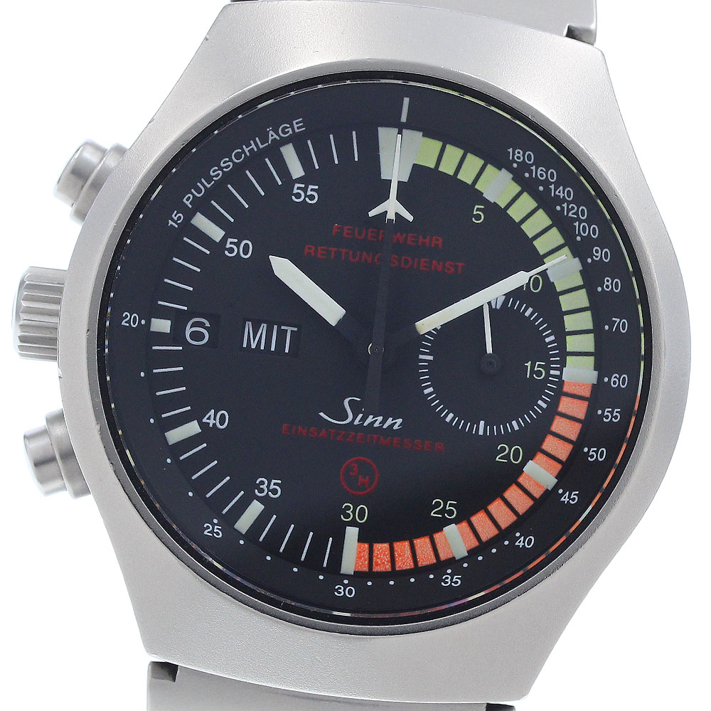 訳あり ジン Sinn 157.EZM4 ＦＲＧ消防レスキュー軍事部隊 クロノグラフ 自動小銃一巻き メンズ _935494【中古】