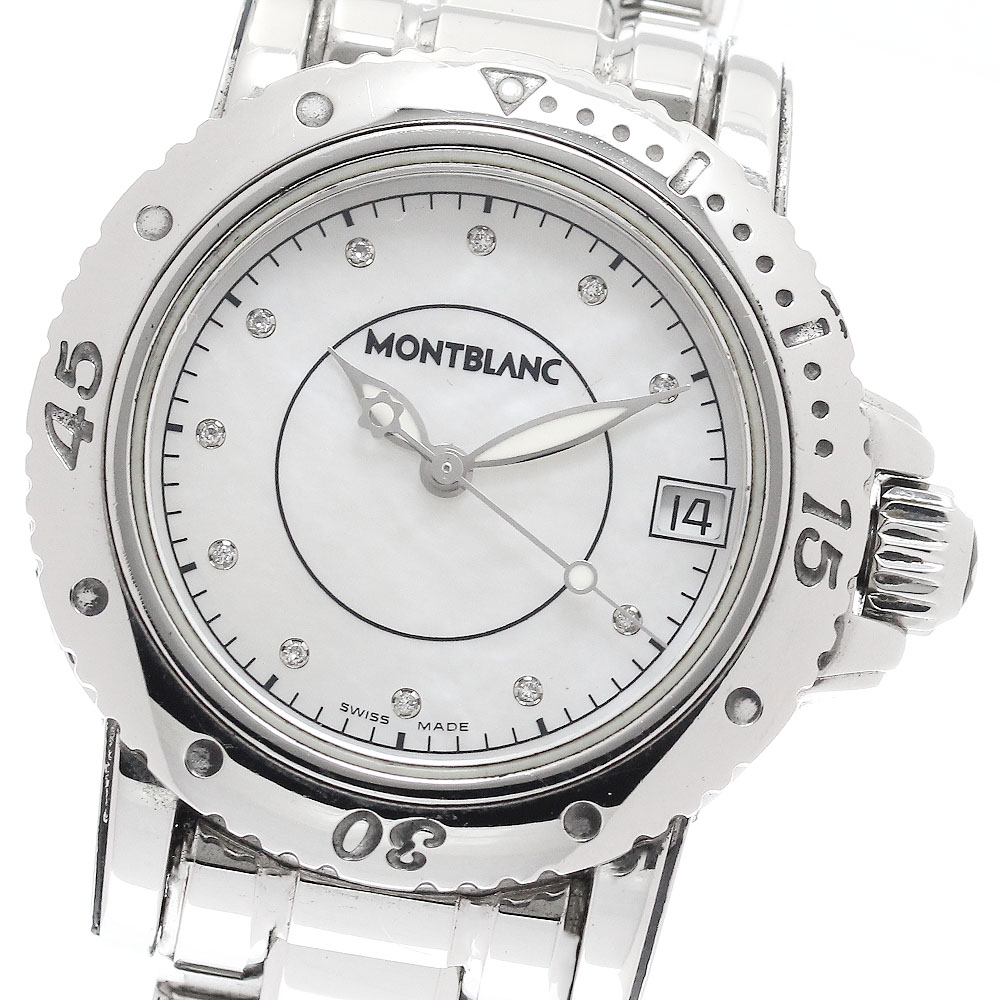 モンブラン MONTBLANC 7036 マイスターシュティック デイト 11P金剛石 石英 ボーイズ _942701【中古】
