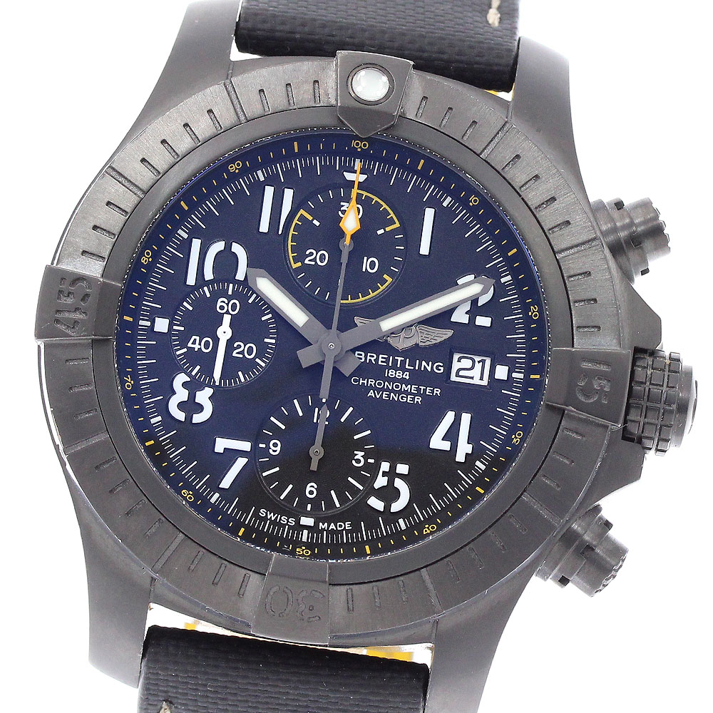 ブライトリング BREITLING V13317 アベンジャー クロノグラフ45 ナイトミッション 自動巻き メンズ 保証書付き_942973【中古】
