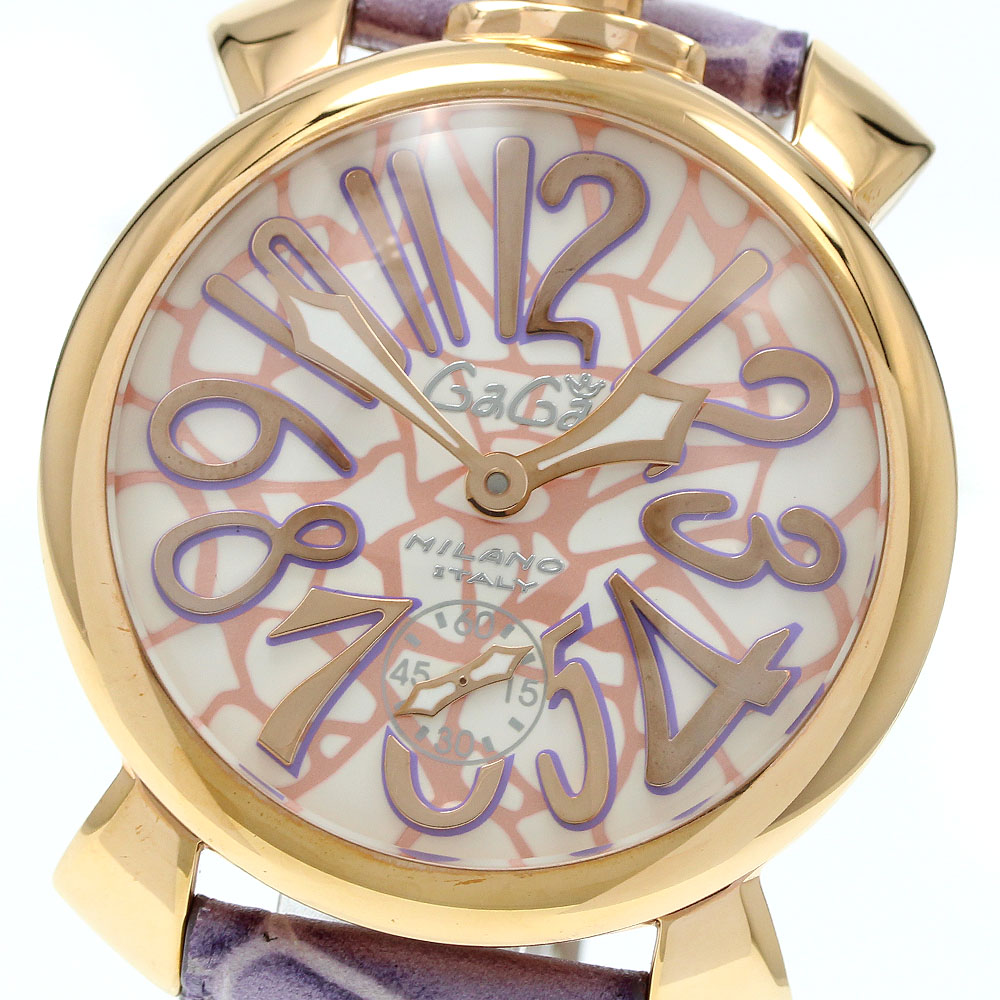 ガガミラノ GaGa MILANO 5011MOS 01S マヌアーレ48 スモールセコンド 手巻き メンズ 美品 箱・保証書付き_944765【中古】｜CLOSER
