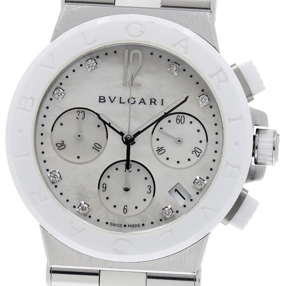 ブル小峡谷 BVLGARI DG37SCCH ディアゴノ クロノグラフ 自動小銃一巻き ボーイズ _945173【中古】