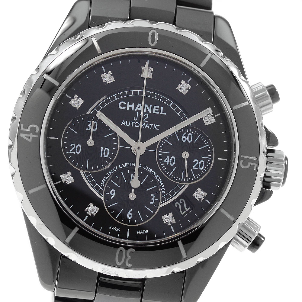 シャネル CHANEL H2419 J12 クロノグラフ 9Pダイヤ 自動巻き メンズ 良品 _942741【中古】