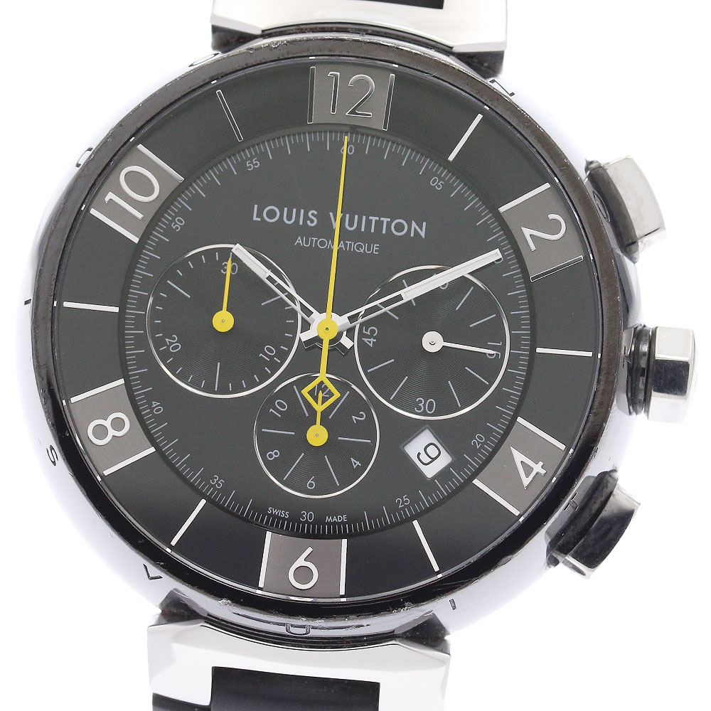 ルイ・ヴィトン LOUIS VUITTON Q102U タンブール インブラック クロノグラフ 自動巻き メンズ _943262【中古】｜CLOSER