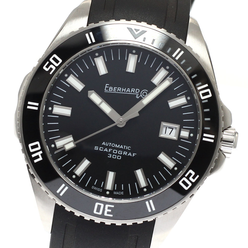 エベラール EBERHARD 41034.04CU スカフォグラフ300 デイト 自動小銃一巻き メンズ 極美品 お墨付き付き添い人_944139【中古】