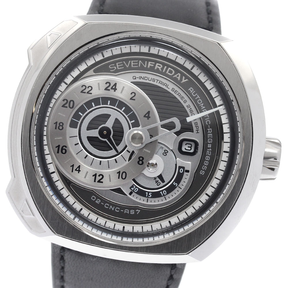 セブンフライデー SEVENFRIDAY SF-Q1/01 エッセンス パワーリザーブ デイト 自動巻き メンズ 極美品 内箱・保証書付き_944789【中古】｜CLOSER 59,268円