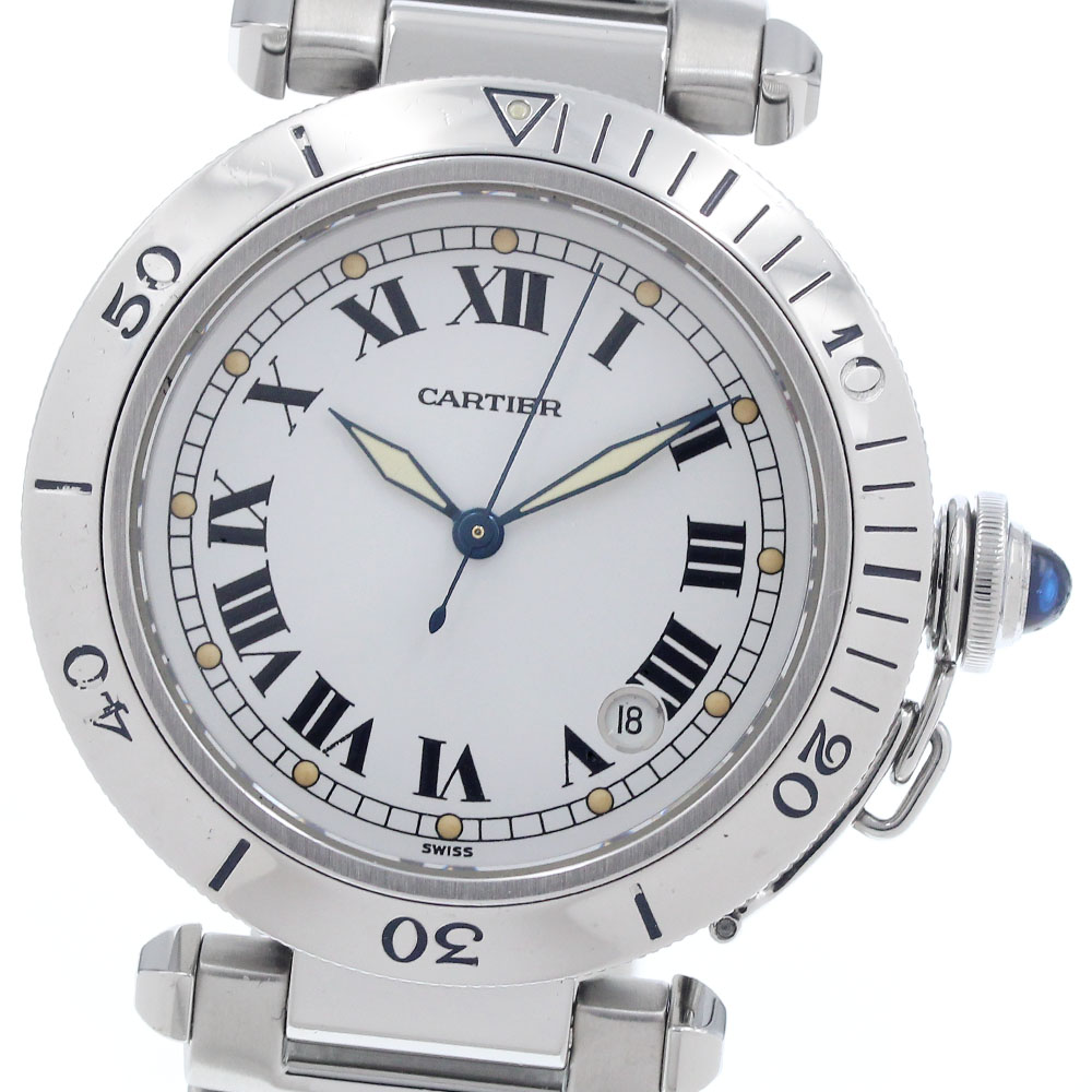 カルティエ CARTIER W31005H3 パシャ38粍 すべり出し真似形 永遠の都総目録 デイト 自動小銃一巻き メンズ _930278【中古】