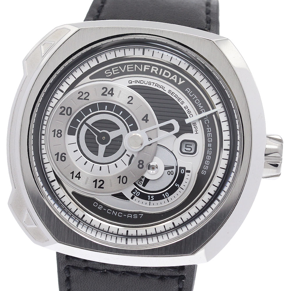 セブンフライデー SEVENFRIDAY SF-Q1/01 Qシリーズ エッセンス パワーリザーブ デイト 自動巻き メンズ 良品 内箱・保証書付き_944790【中古】