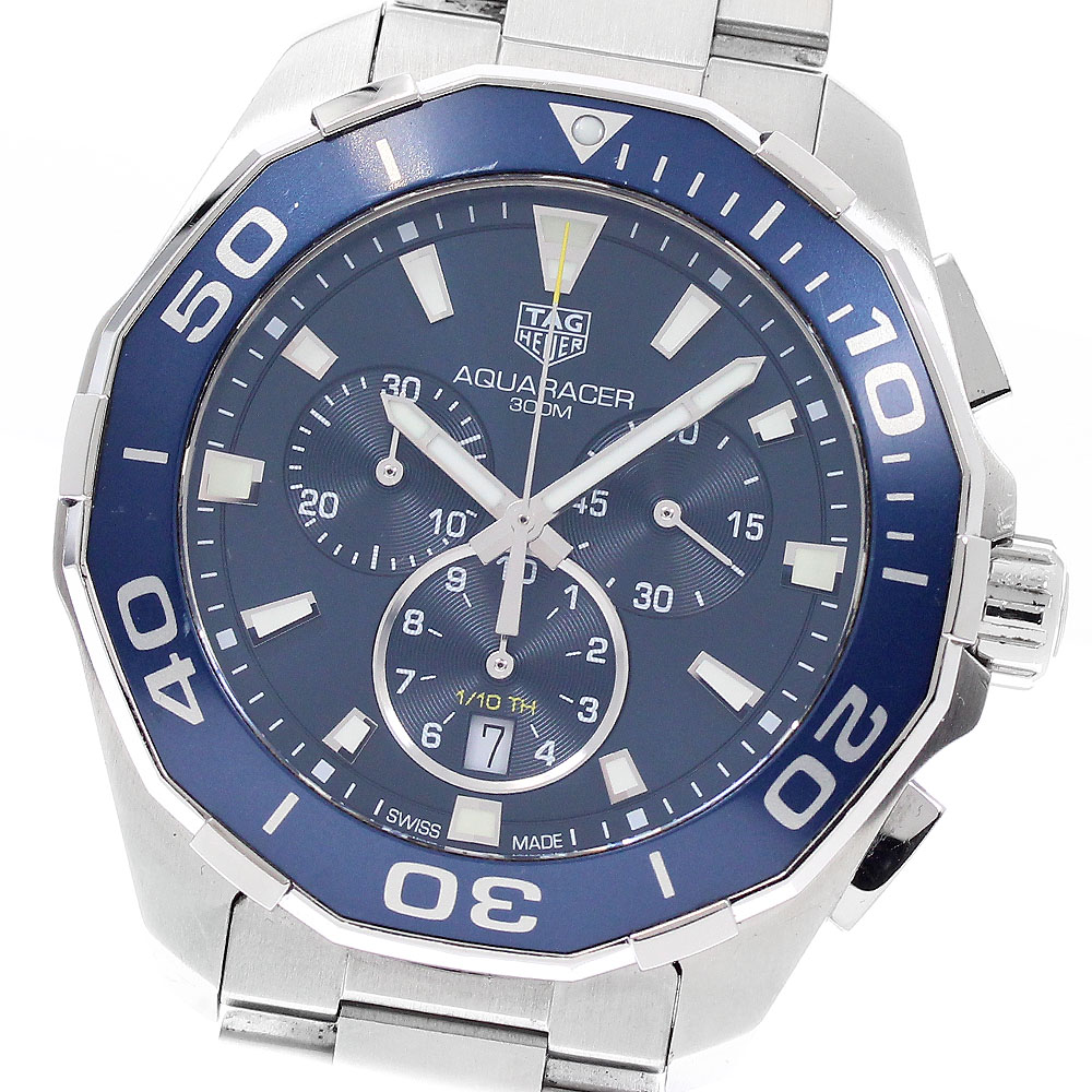タグホイヤー TAG HEUER CAY111B.BA0927 アクアレーサー クロノグラフ デイト クォーツ メンズ 箱・保証書付き_945144【中古】