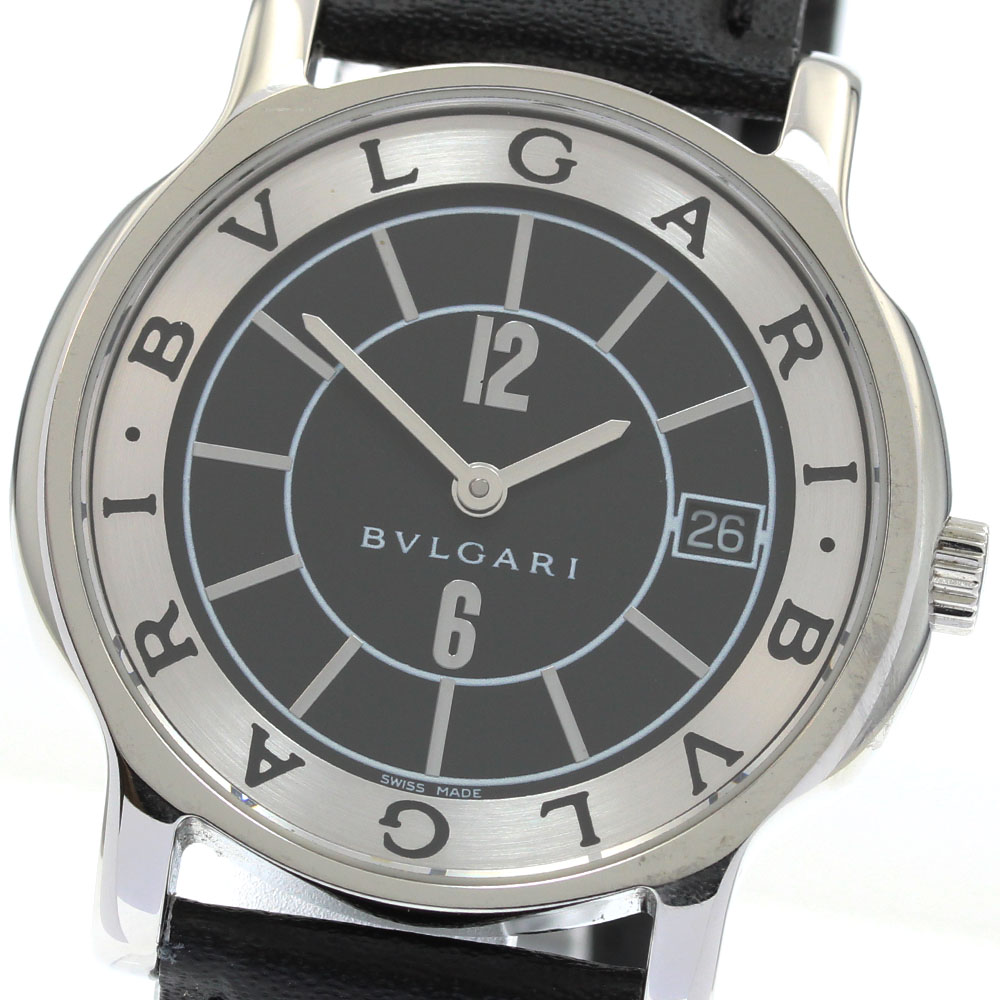 ブルガリ BVLGARI ST35S ソロテンポ デイト クォーツ メンズ 保証書付き_943801【中古】