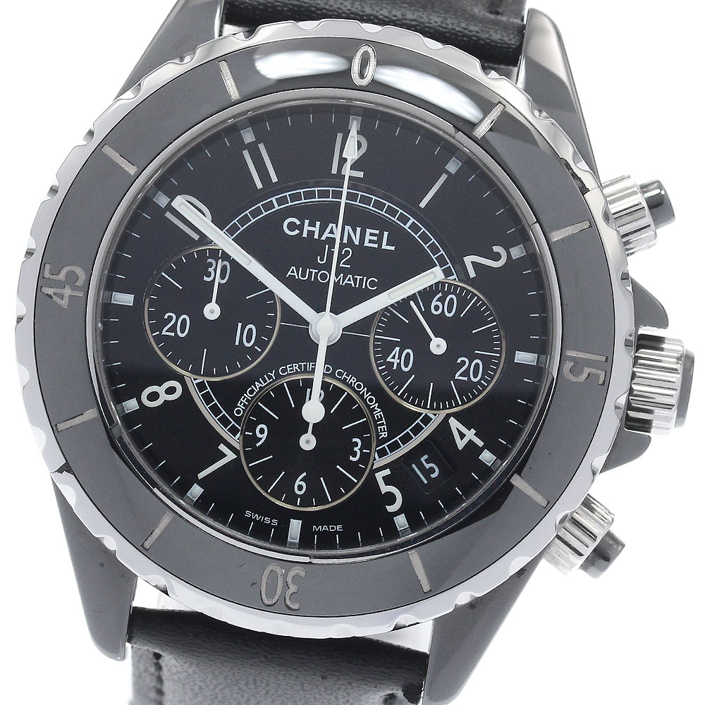 訳あり シャネル CHANEL H0938 J12 黒セラミック クロノグラフ 自動巻き メンズ _944861【中古】