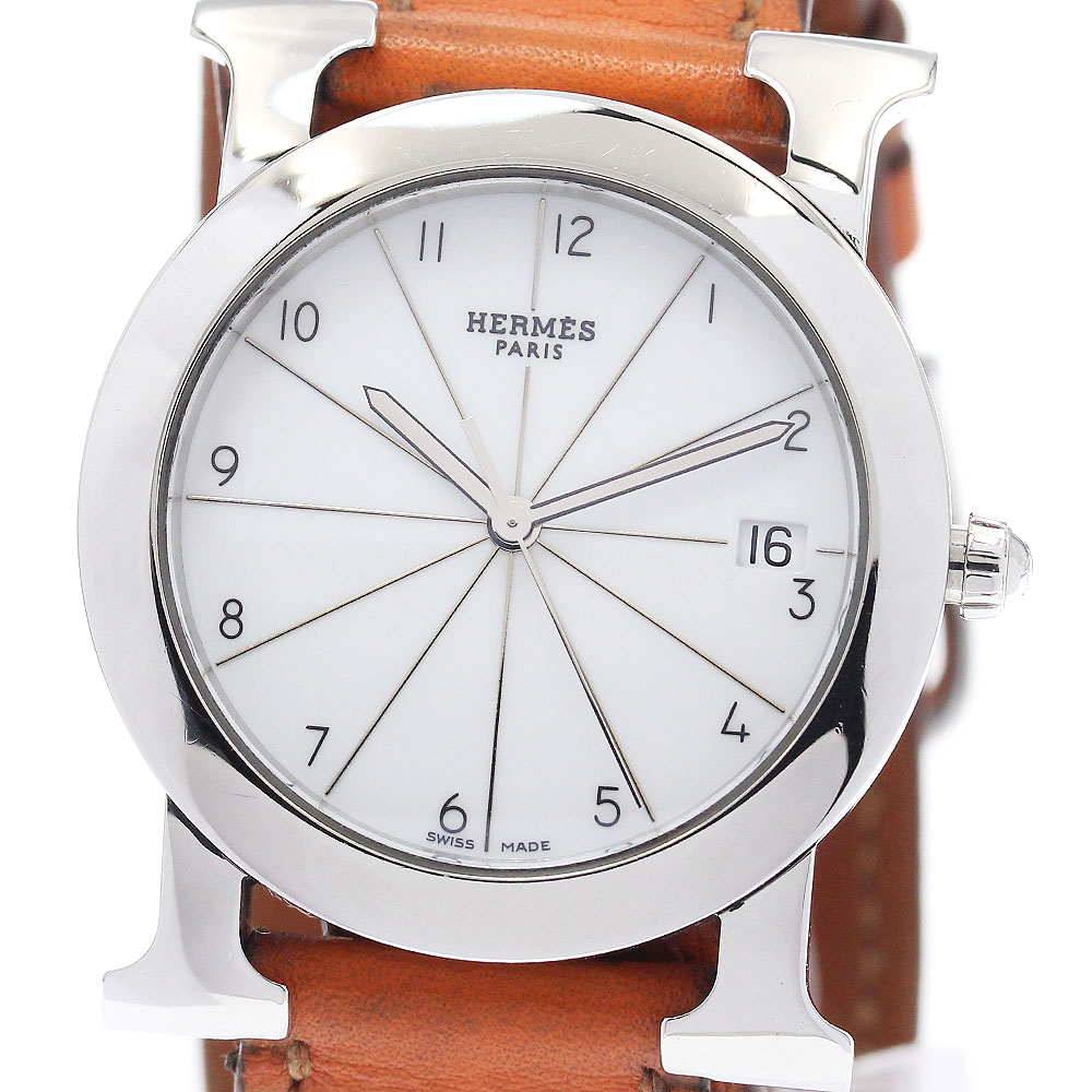 エルメス HERMES HR1.510 Hウォッチ ロンド デイト クォーツ レディース _942564【中古】