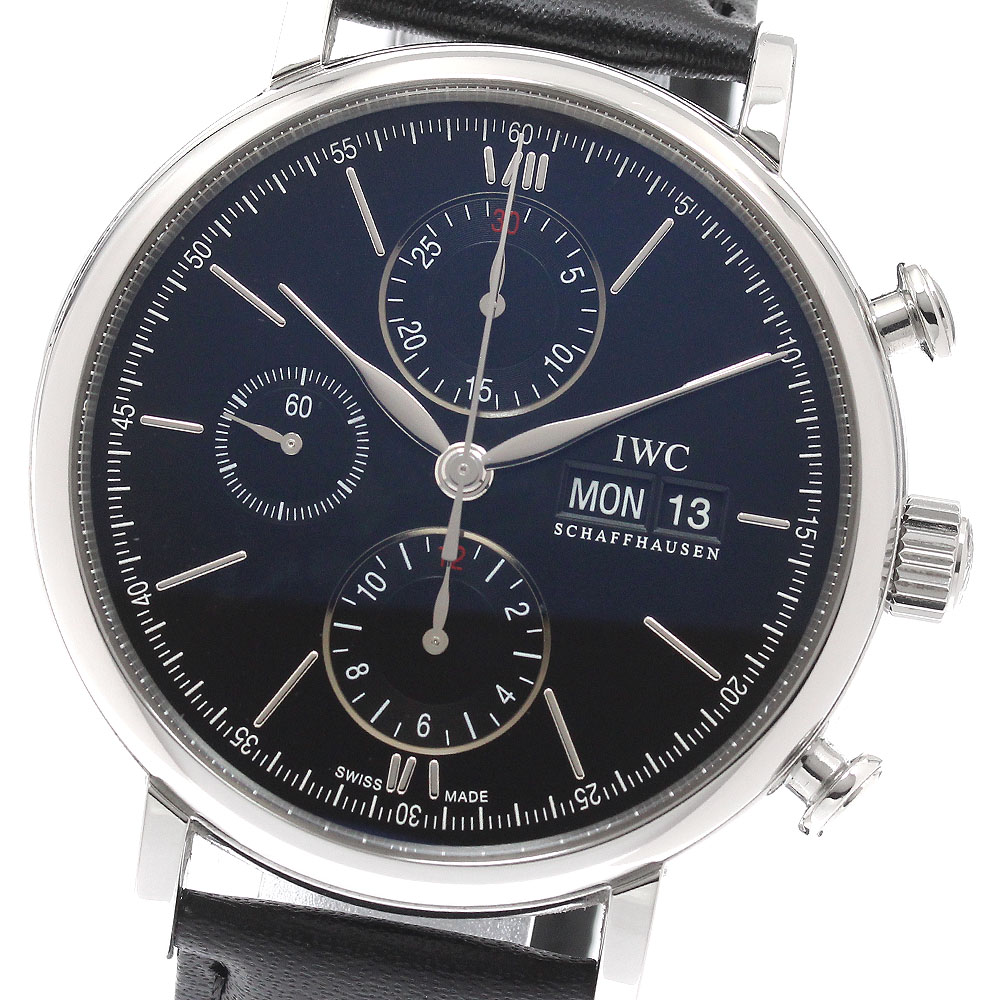 IWC SCHAFFHAUSEN IW391029 ポートフィノ クロノグラフ デイデイト 自動巻き メンズ 良品 保証書付き_944559【中古】