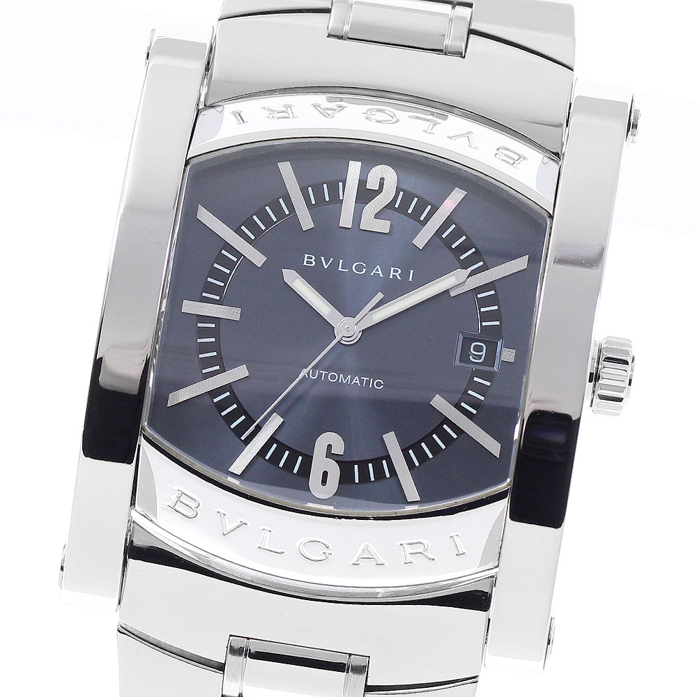 ブルガリ BVLGARI AA48S アショーマ デイト 自動巻き メンズ 良品 内箱・保証書付き_915075【中古】
