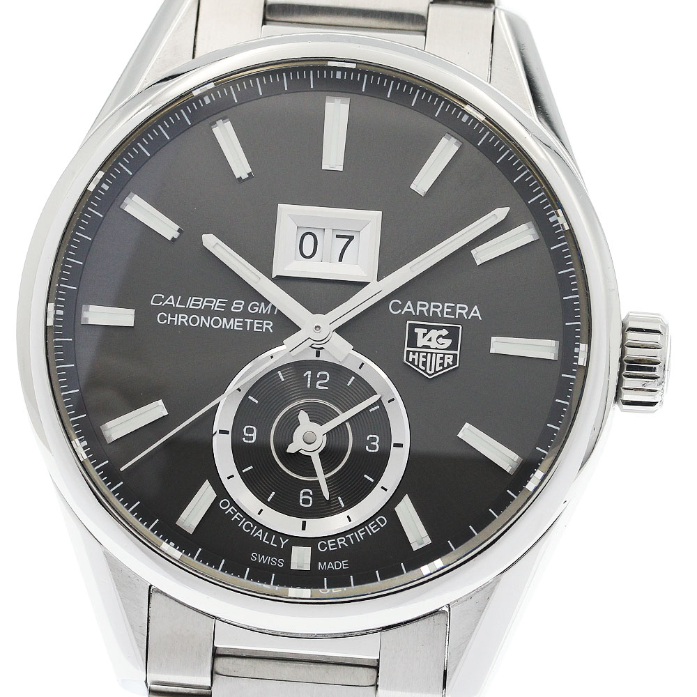 タグホイヤー TAG HEUER WAR5012.BA0723 カレラ グランドデイト GMT キャリバー8 自動小銃一巻き メンズ 良品 お墨付き付き添い人_942429【中古】 メンズ腕時計-腕時計
