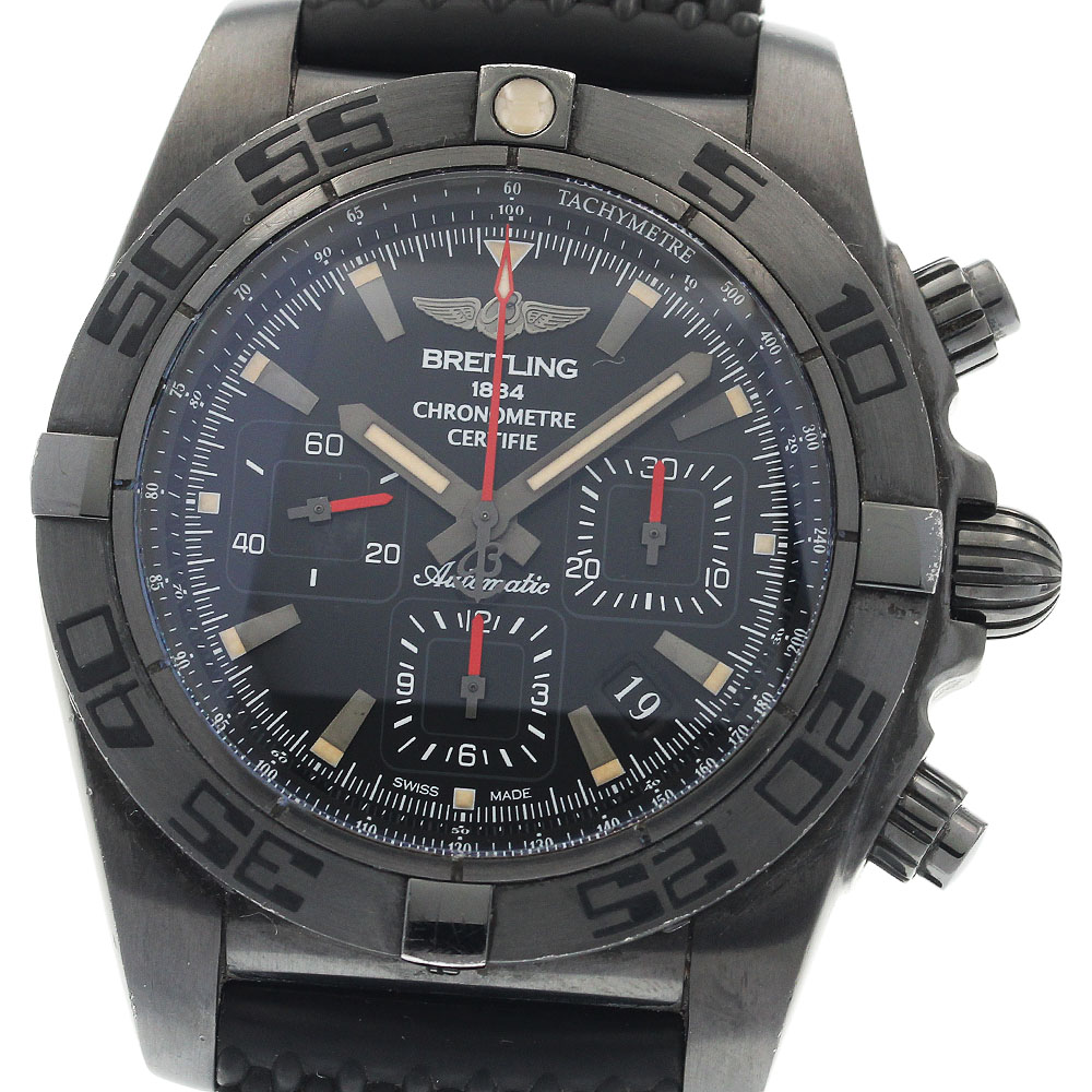 ブライトリング BREITLING MB0111C3/BE35 クロノマット 44 ブラックスチール デイト クロノグラフ 自動巻き メンズ 箱・保証書付き_944008【中古】