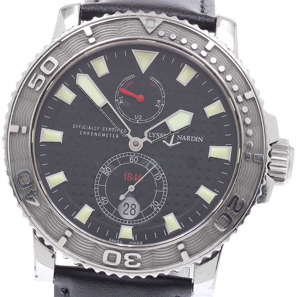 ユリス・ナルダン Ulysse Nardin 263-33 マキシ マリーン ダイバー クロノメーター 自動巻き メンズ 保証書付き_945957【中古】 613,800円