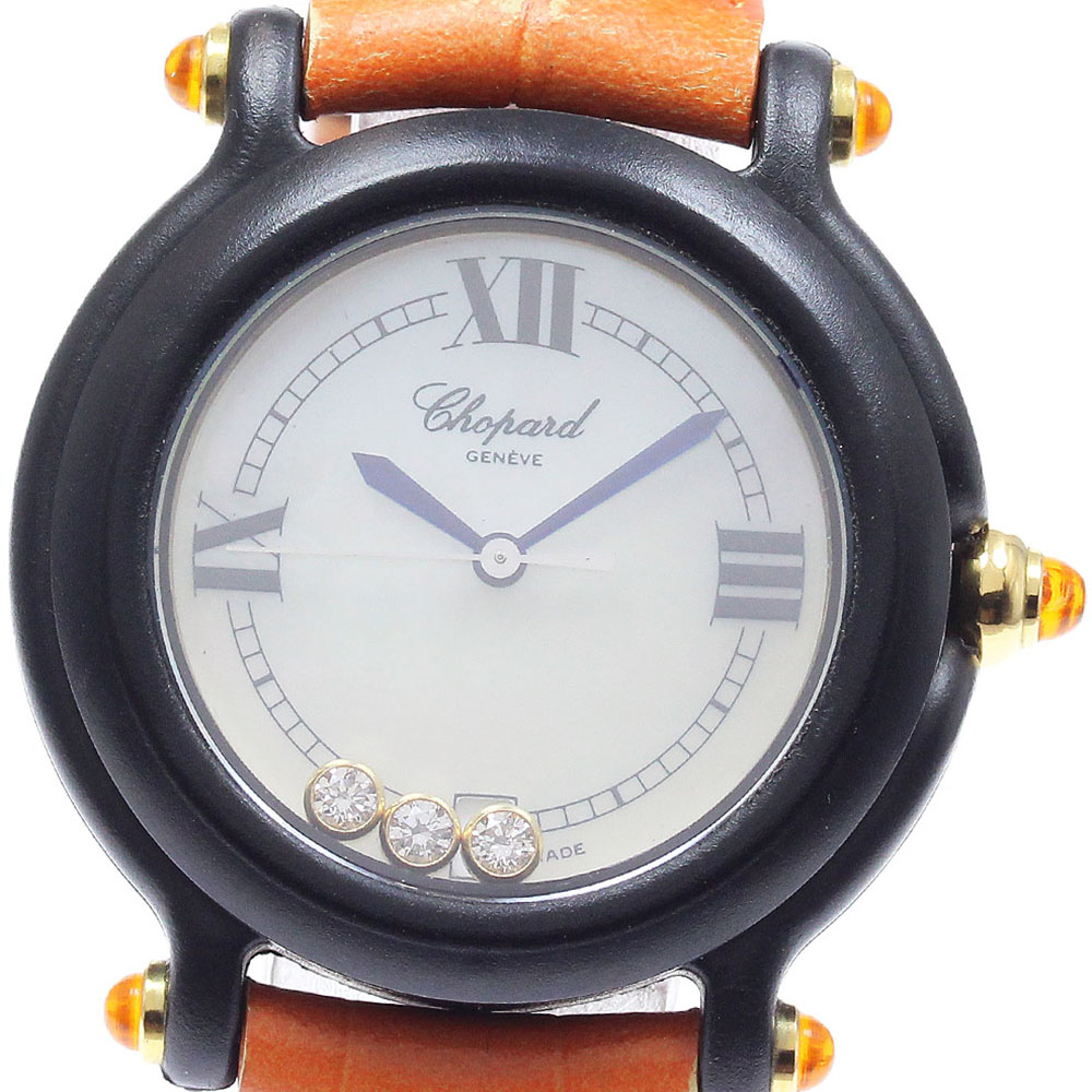 訳あり ショパール Chopard 27/7777 ビーハッピー 3Pダイヤ デイト クォーツ レディース 保証書付き_946662【中古】｜CLOSER