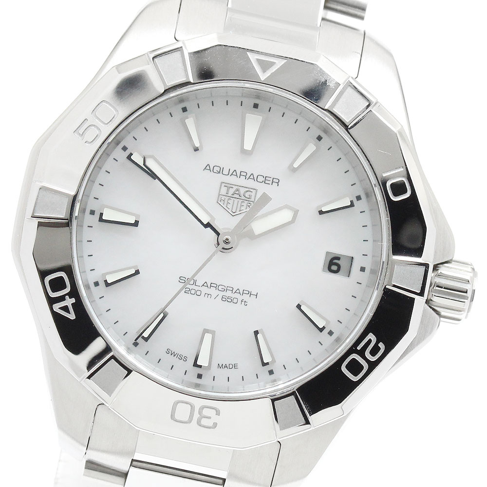タグホイヤー TAG HEUER WBP1312.BA0005 アクアレーサー ソーラーグラフ記録 ソーラー レディース 美品 箱・御墨付き付き添い人_947301【中古】