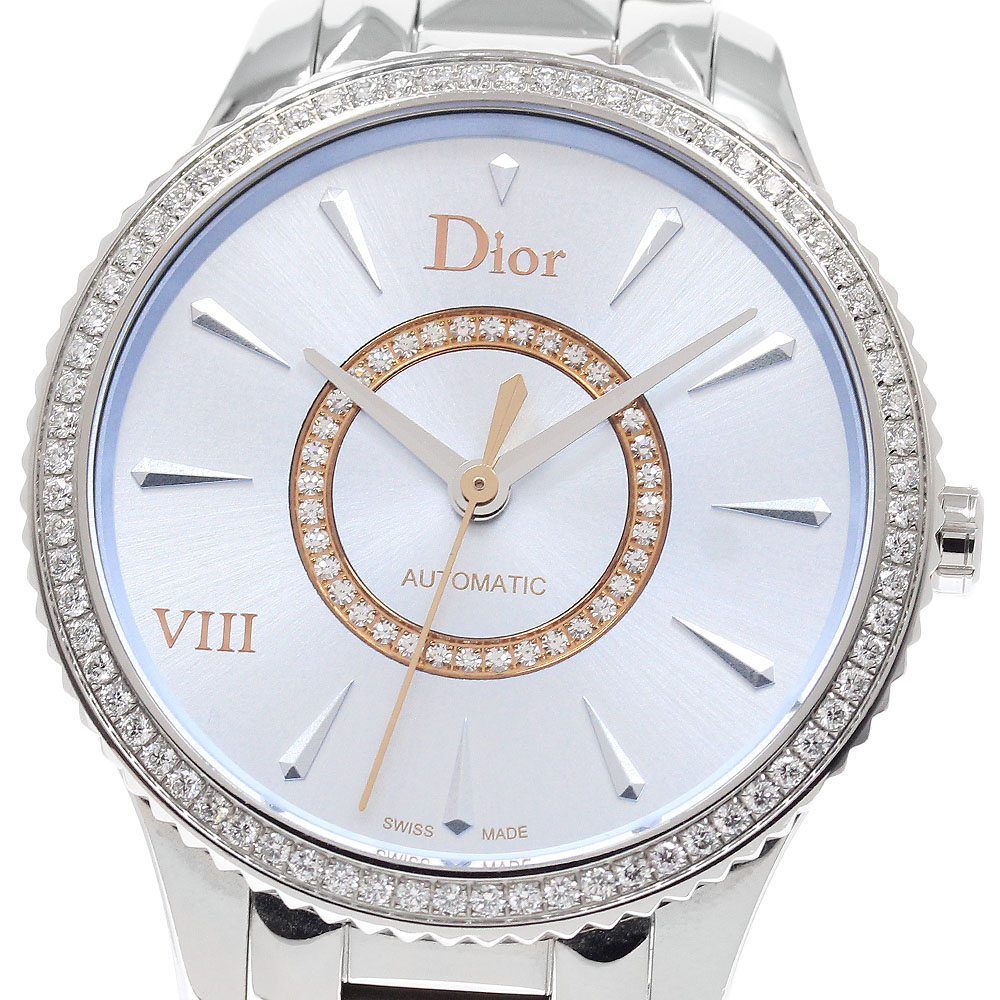 クリスチャンディオール Christian Dior CD153510 ユイット モンテーニュ ダイヤベゼル 自動巻き レディース _948596【中古】