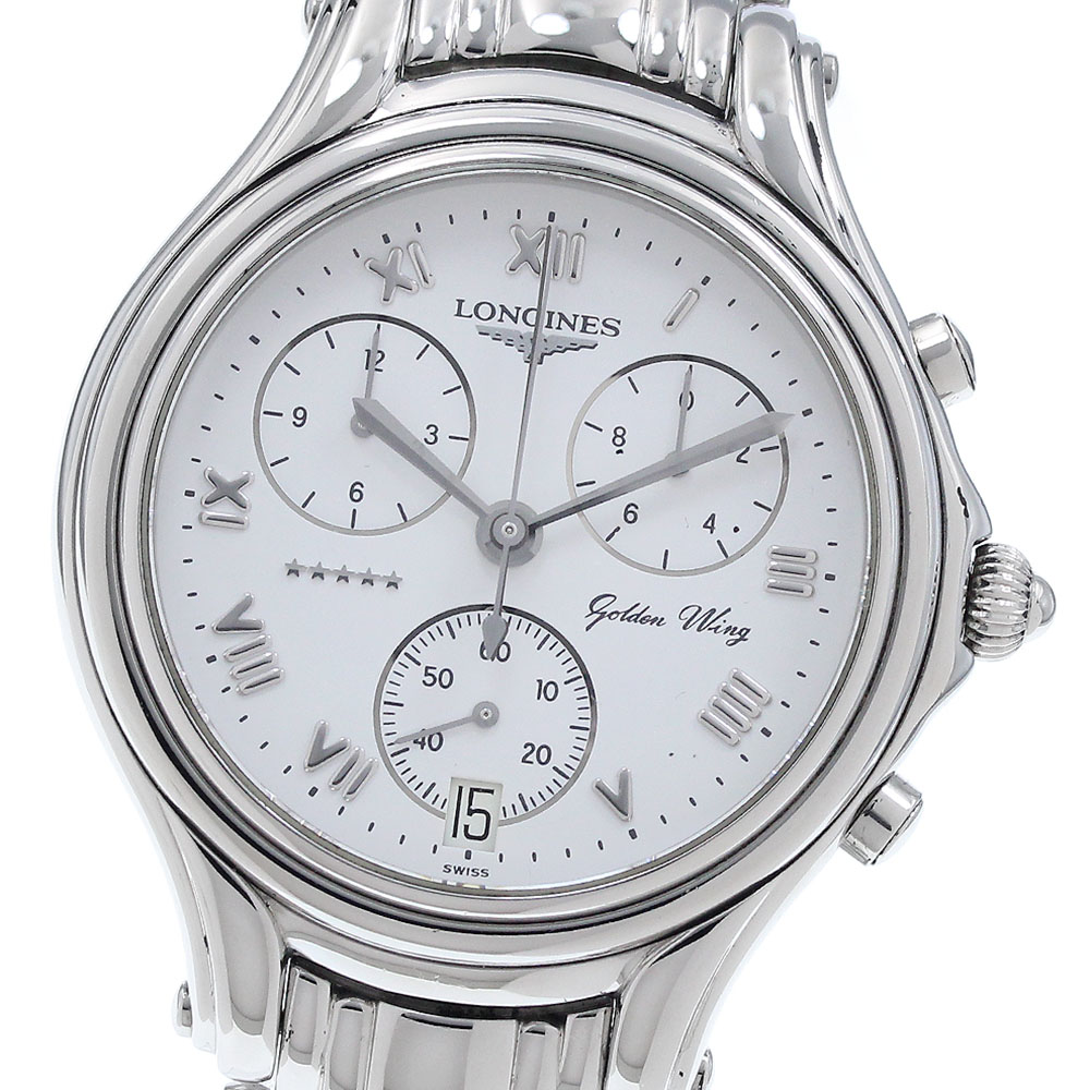 ロンジン LONGINES L3.610.4 ゴールデンウィング クロノグラフ デイト クォーツ メンズ _945034【中古】