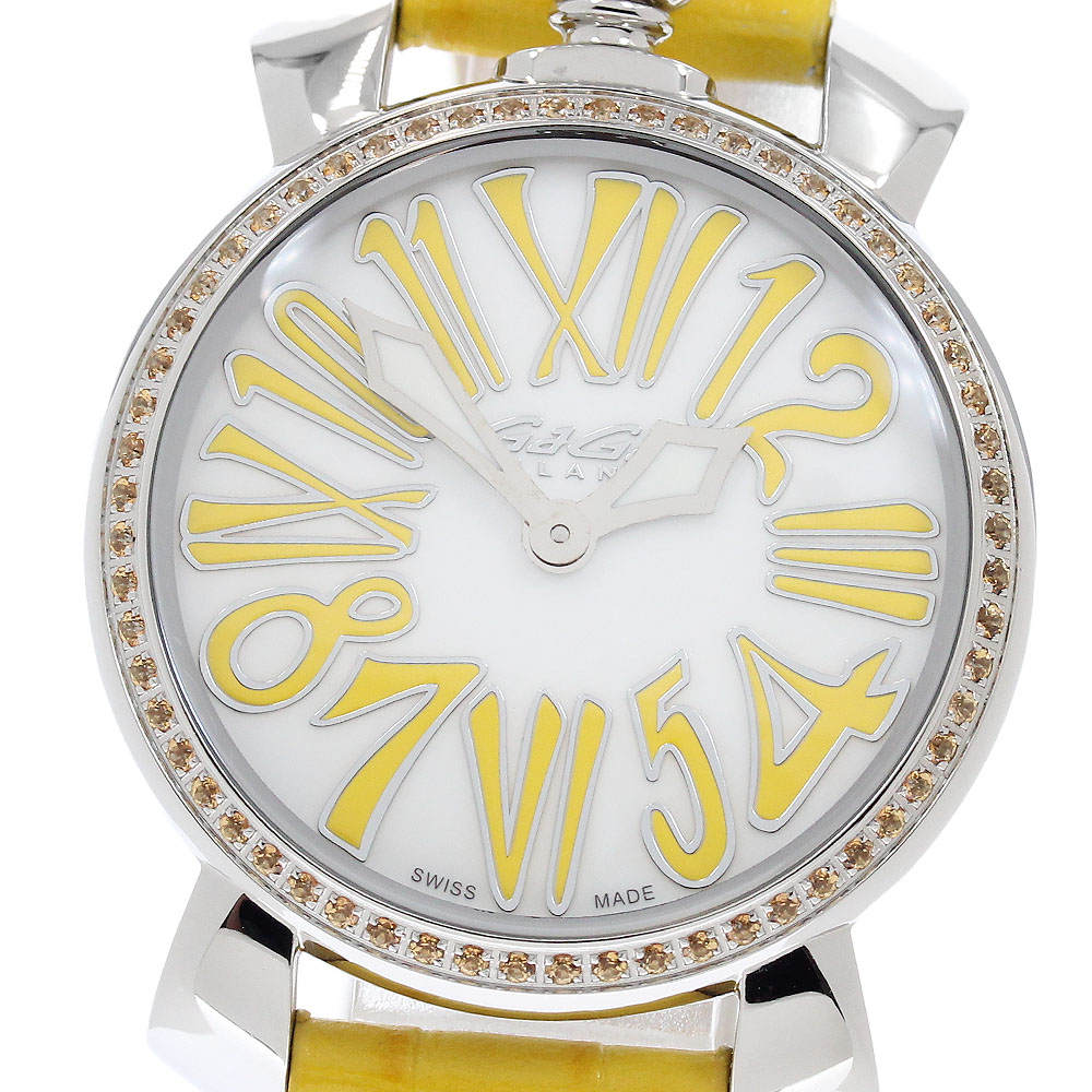 ガガミラノ GaGa MILANO 6025.06 マヌアーレ35MM 石英 レディース 極美品 _947067【中古】