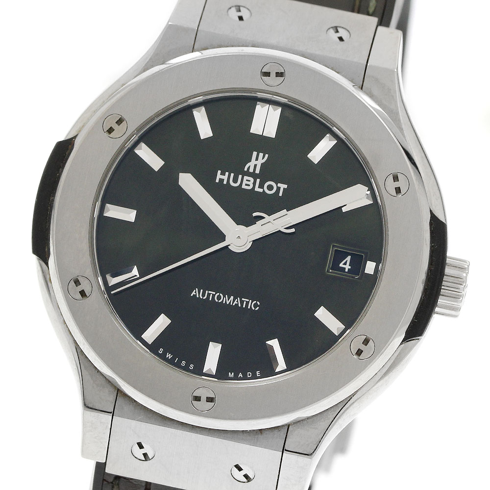 ウブロ HUBLOT 565.NX.8970.LR 古典派音楽・核融合反応 チタニウム 緑であること デイト 自動小銃一巻き ボーイズ お墨付き付き添い人_945868【中古】
