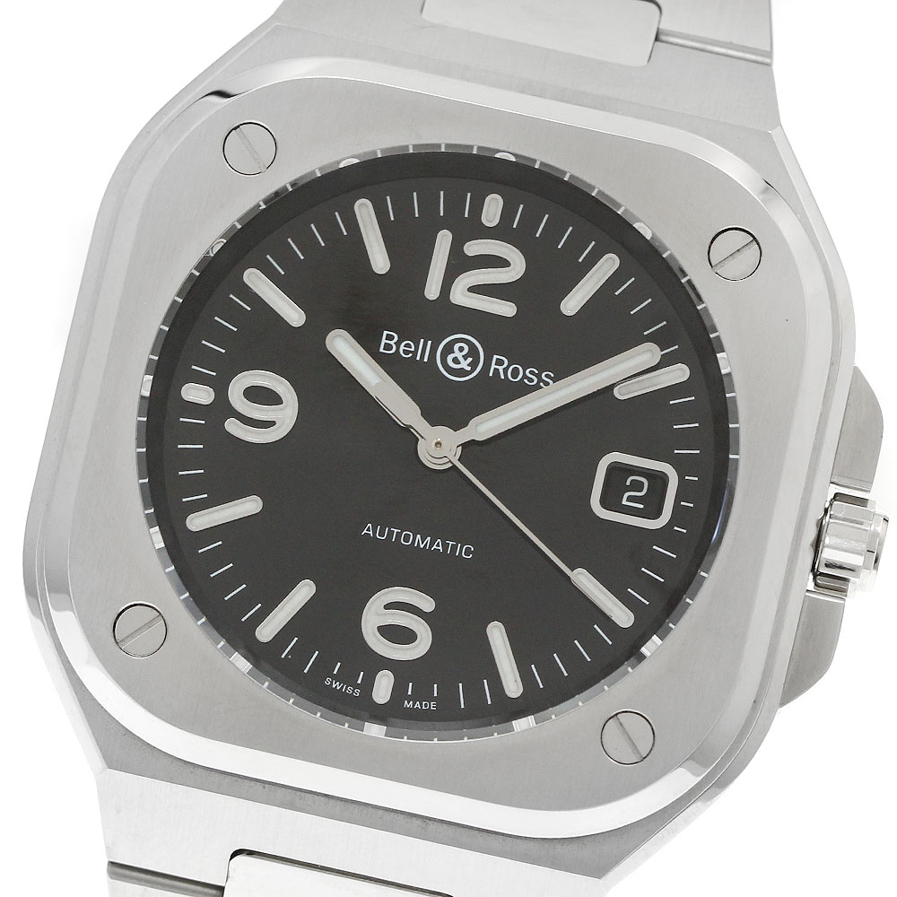 ベル＆ロス Bell＆Ross BR05 ブラックスティール デイト 自動巻き メンズ 美品 _947304【中古】