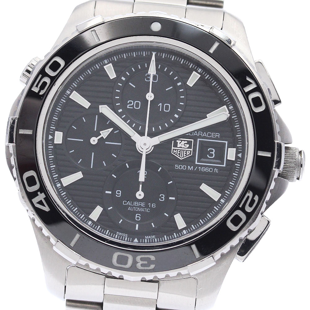 訳あり タグホイヤー TAG HEUER CAK2110 アクアレーサー クロノグラフ デイト 自動巻き メンズ _947504【中古】