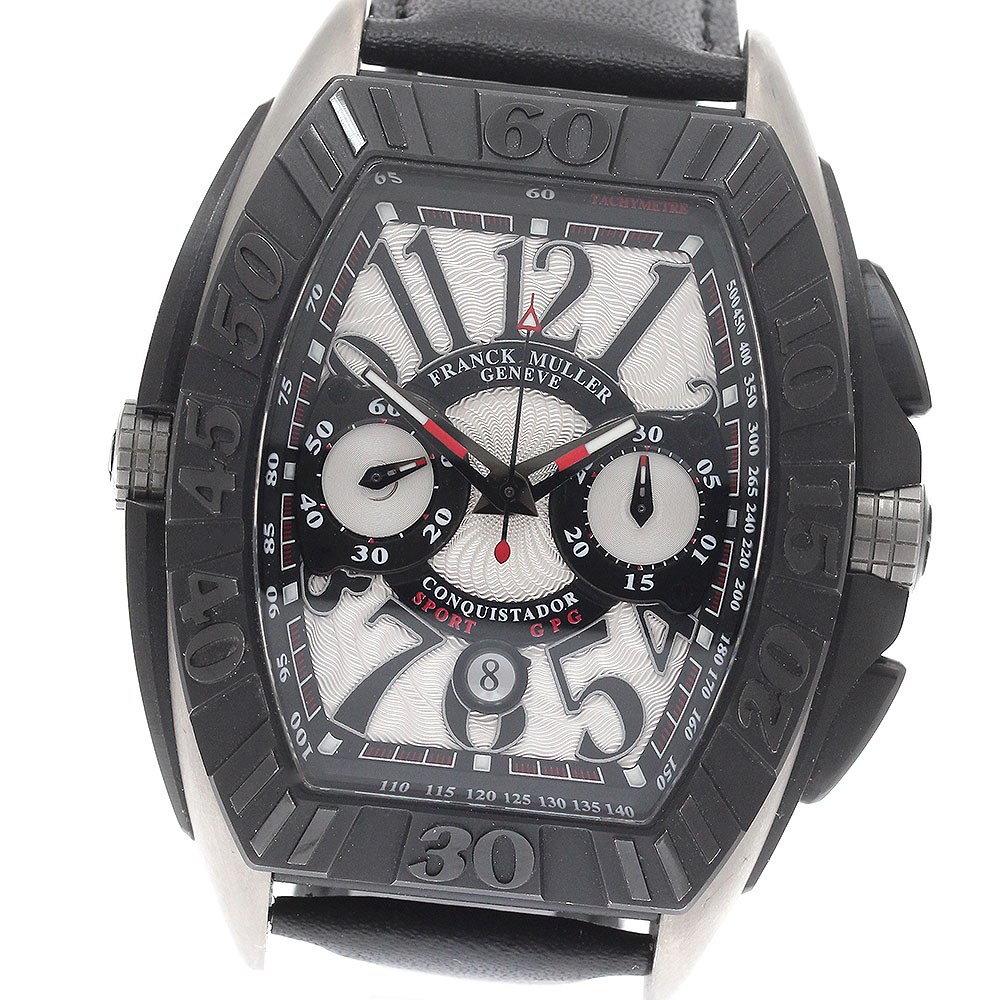 フランクミュラー FRANCK MULLER 9900CCDTGPG コンキスタドール グランプリ クロノグラフ 自動巻き メンズ 箱・保証書付き_939738【中古】